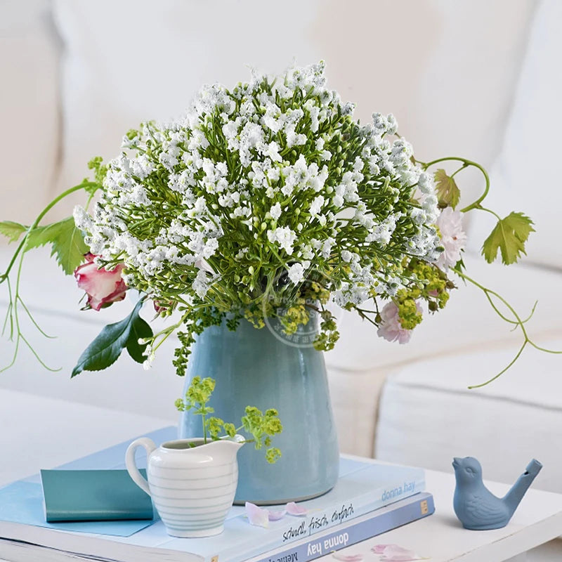 12pcs Artificial Baby's Breath Gypsophila Flowers White 32cm Artificial Flower Stems Babs