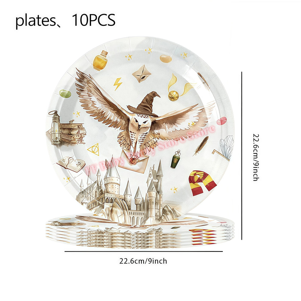 Wizard Theme Birthday Party Supplies – Plates, Cups & Balloons Party Supplies Set Babs 10pcs 9inch Plates 1