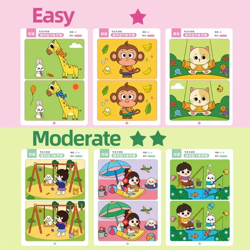 64pcs Montessori Error-Finding Game Cards for Kids | Reusable Educational Game Cards Babs
