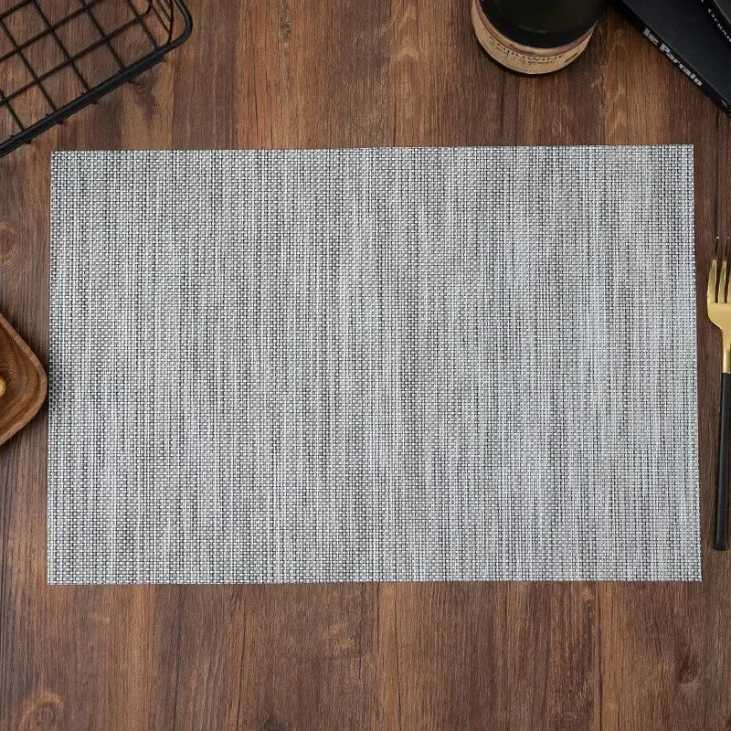 Washable PVC Woven Placemats – Durable Vinyl Dining Table Mats Vinyl Table Placemats Babs Style 4 30X45CM