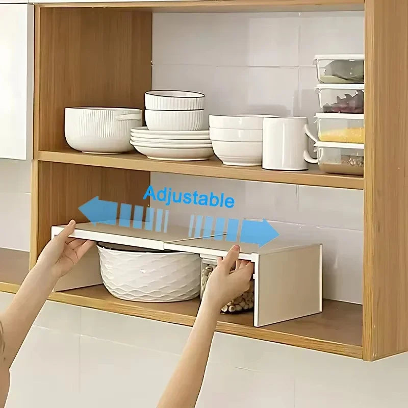 Stretchable Cabinet Shelf & Spice Organizer Rack – 1 or 2pc Cabinet Organizer Shelf Babs