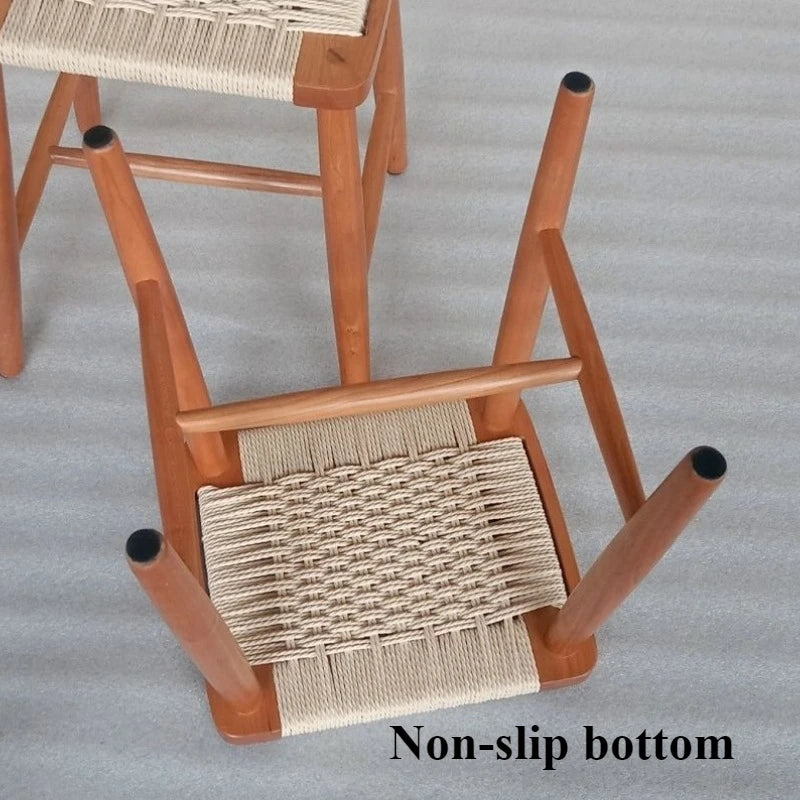 Handmade Cherry Wood Woven Stool – Modern Minimalist Furniture Woven Wood Stool Babs