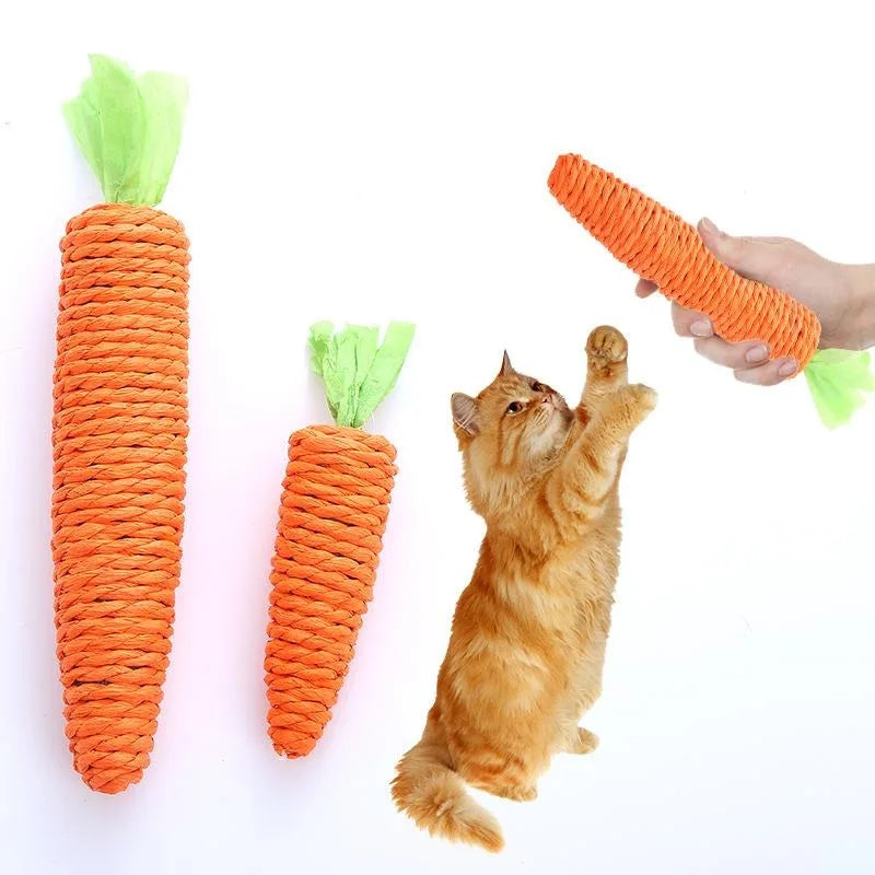 2-Pack Carrot Paper Rope Chew Toy for Cats & Kittens Cat Chew Toy Babs