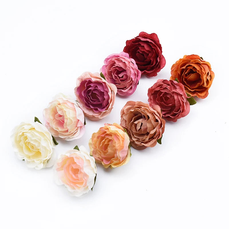 Multicolor Silk Artificial Rose Heads – Bulk 50/100pcs Wedding Décor Artificial Flowers Babs