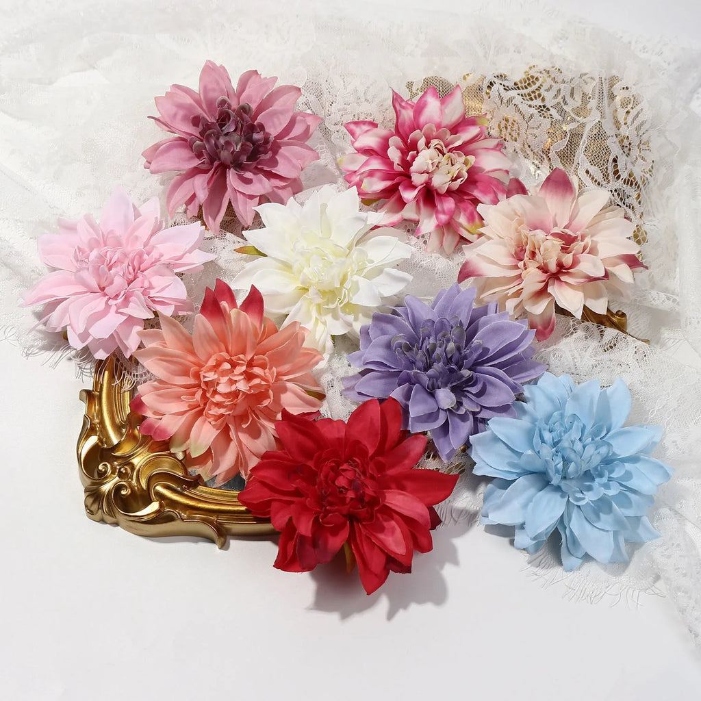5/10Pcs 9cm Artificial Silk Chrysanthemum Heads for Wedding & Home Artificial Flower Heads Babs