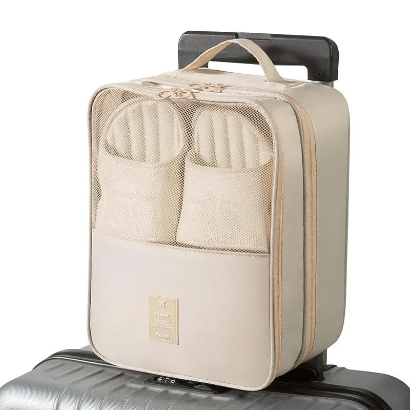 Travel Shoe Bag – Breathable Mesh, Dustproof, 2-3 Pairs Travel Shoe Bag Babs Beige