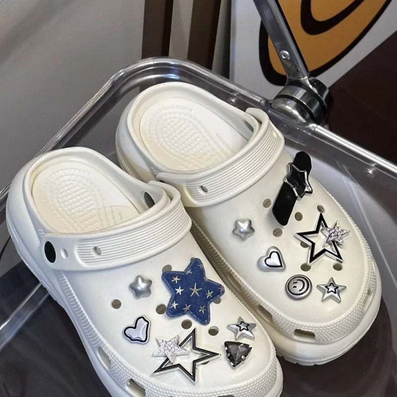 Denim Star Shoe Charms – DIY Detachable Decorative Set Shoe Charms Babs