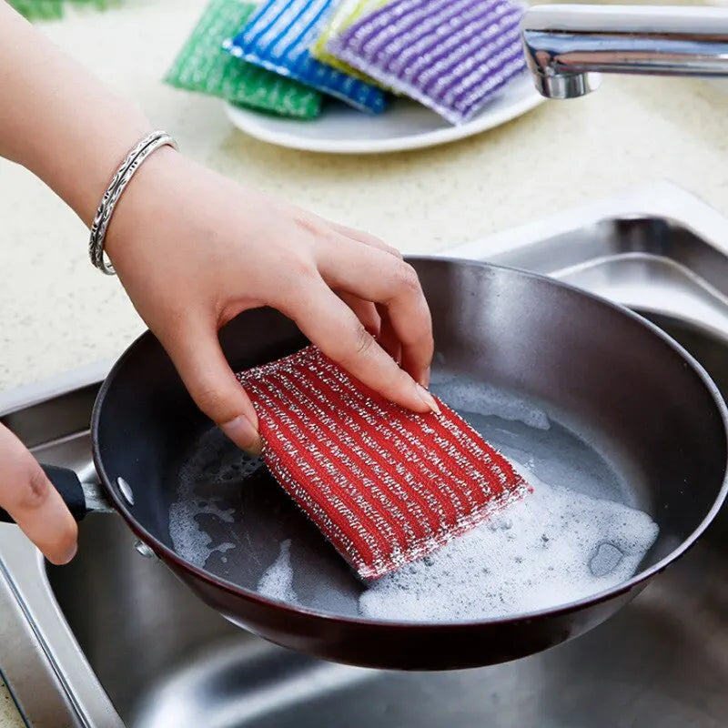 Kitchen Scrub Sponges – Dual-Sided Metal Wire Scouring Pads 8-Pack Kitchen Scrub Sponges Babs