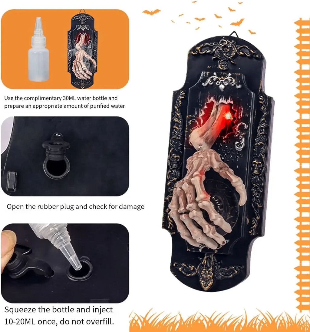 Halloween Motion Sensor Skeleton Doorbell – Mist Spray & Sound Halloween Decoration Babs