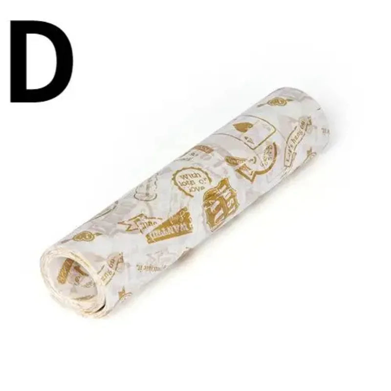 Printed Wax Paper Food Wrap Sheets – 50 Pack, Oil-Proof Food Wrapping Paper Babs D Style 50pcs