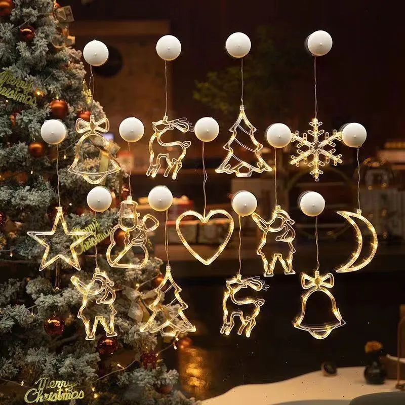 LED Christmas String Lights – Santa Claus Window Suction Cup Christmas String Lights Babs