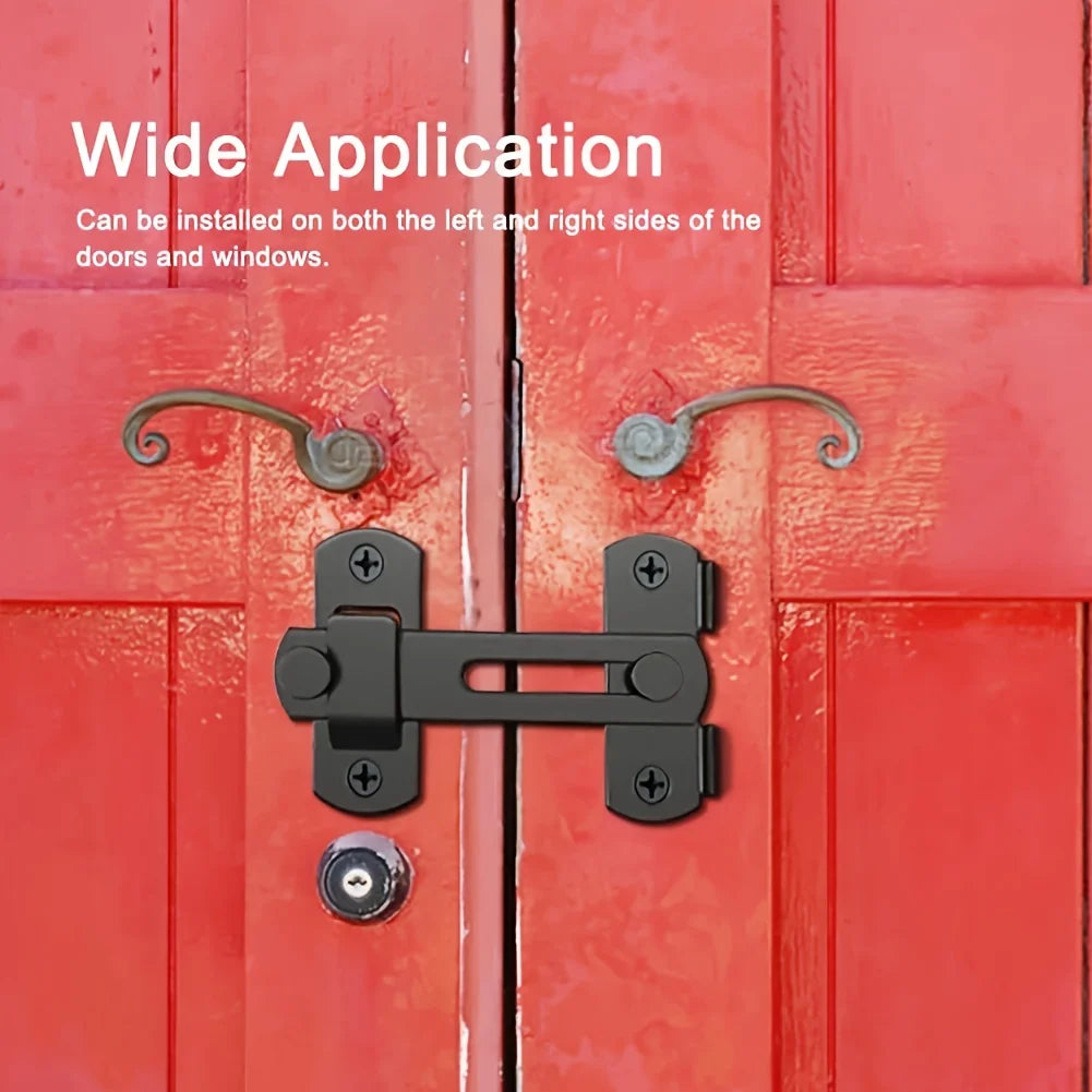 Stainless Steel Barn Lock 180° Flip Latch + 2 Keys – Easy Install Door Lock Latch Babs