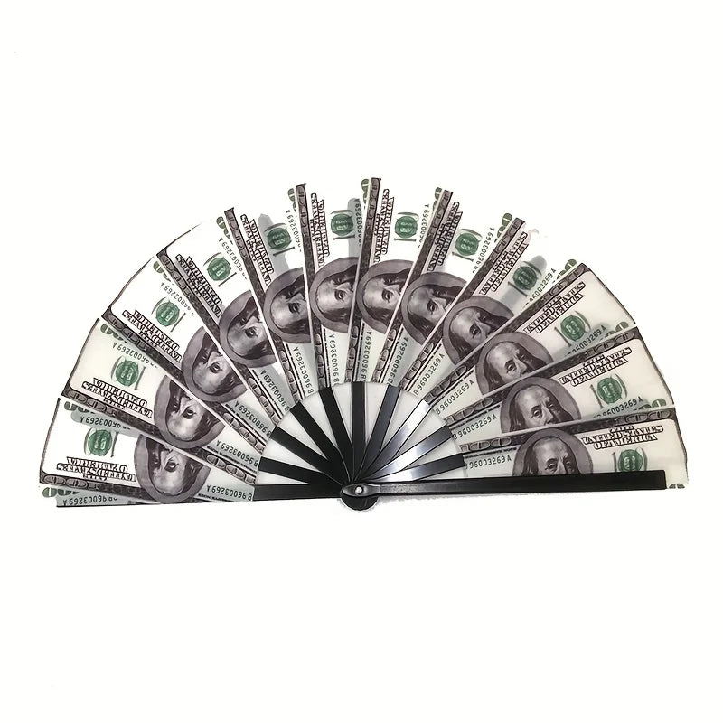 Dollar Banknote Folding Fan – Portable Novelty Plastic Fan Novelty Folding Fan Babs