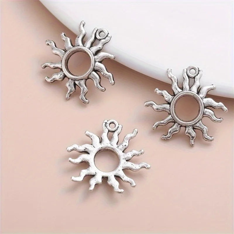 10pcs Metal Sun Pendants for DIY Necklace & Earring Making Jewelry Making Charms Babs