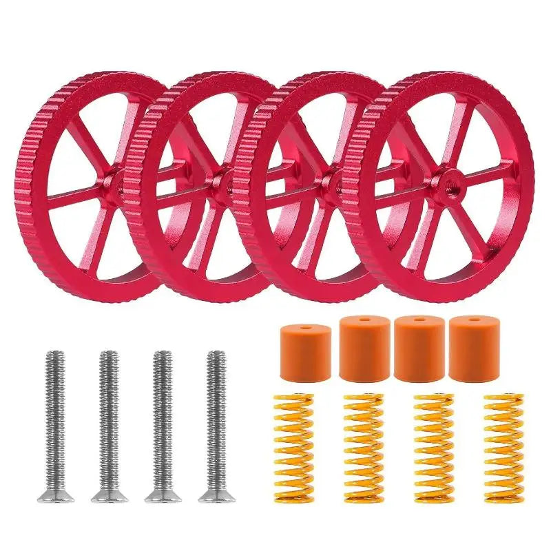 3D Printer Heatbed Leveling Kit – Aluminum Knobs & Springs 3D Printer Accessory Babs No plug A3