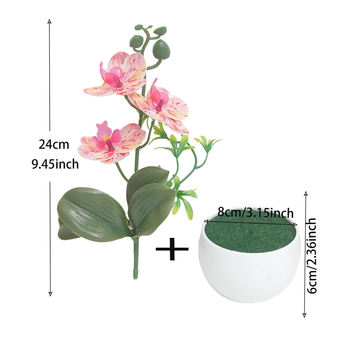Artificial Phalaenopsis Orchid Bonsai Potted Plant – Home Décor Artificial Potted Plant Babs