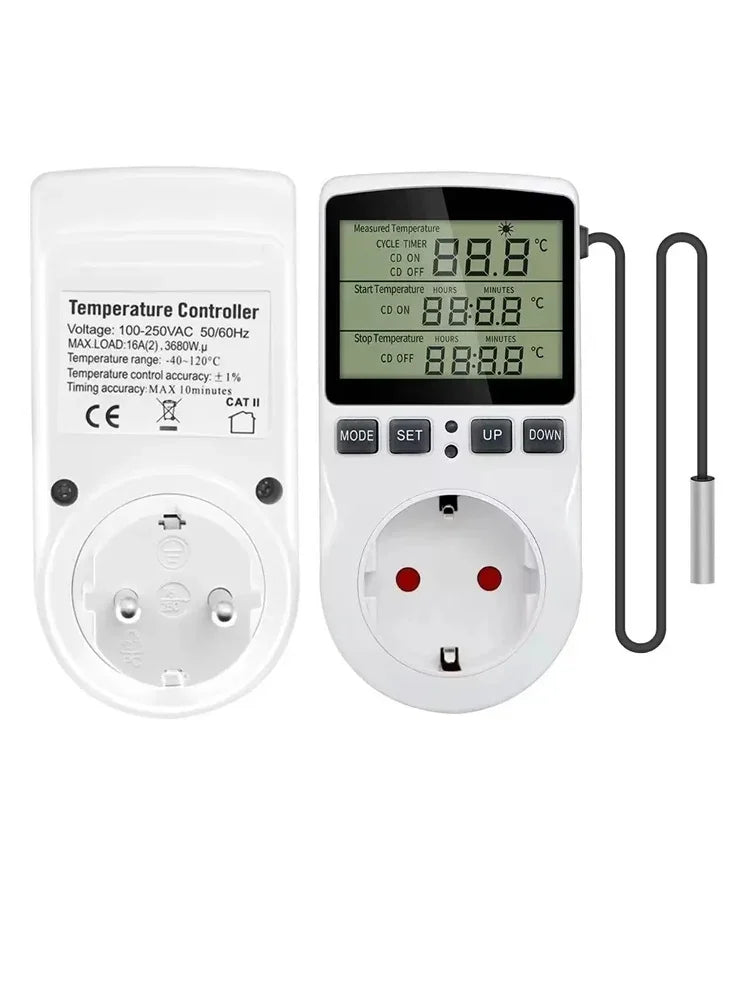 Digital Thermostat Socket with Timer – Heating & Cooling Thermostat Controller Socket Babs EU Plug