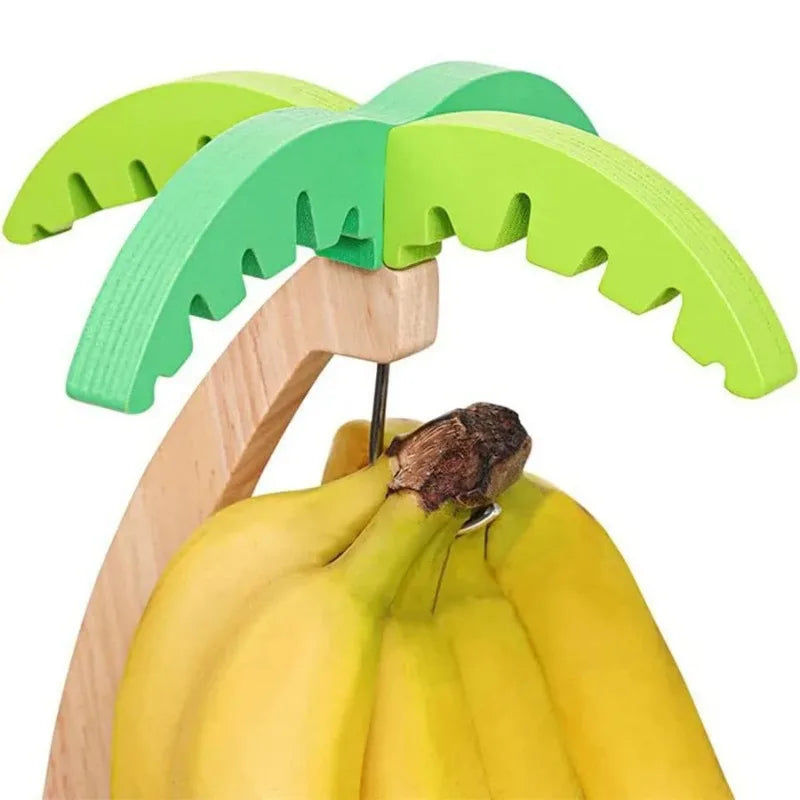 Wooden Banana Hanger Rack – Decorative Leaf & Hook Fruit Hanger Rack Babs