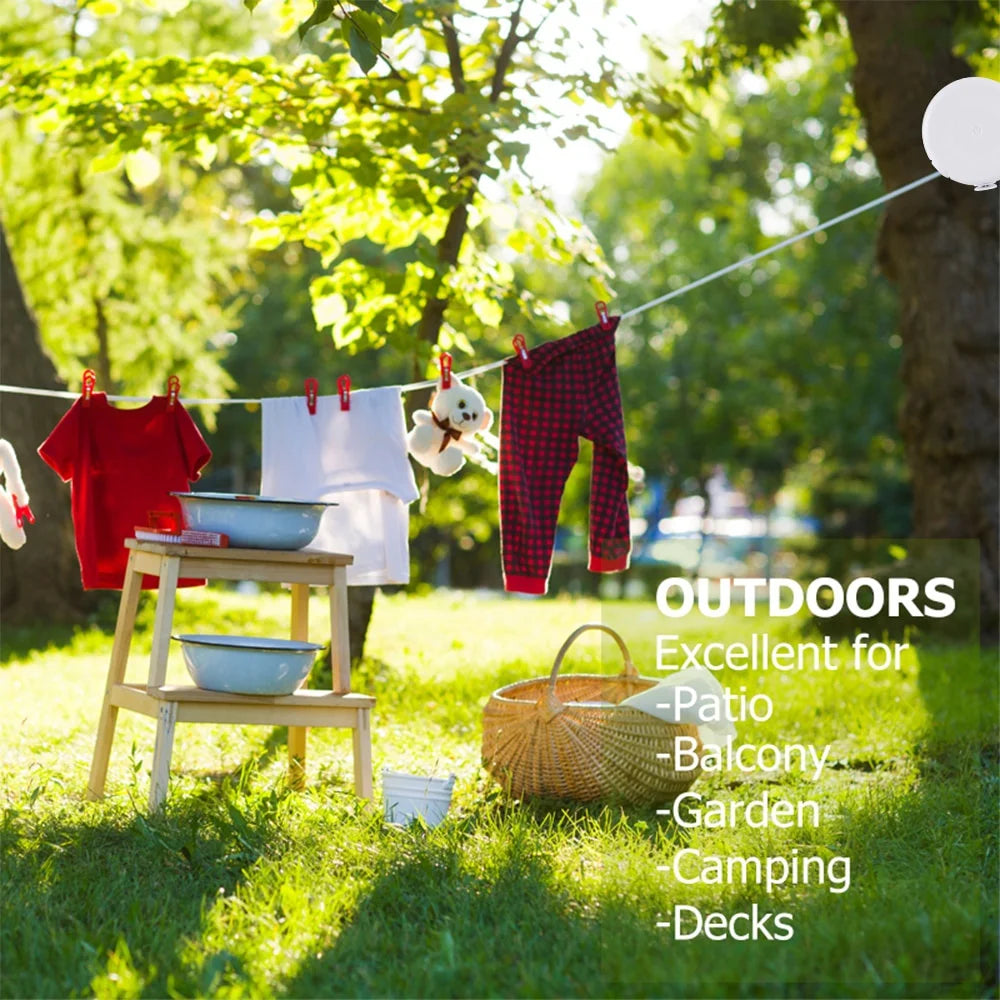 Retractable Clothesline 12M Heavy Duty PVC Indoor & Outdoor Retractable Clothesline Babs