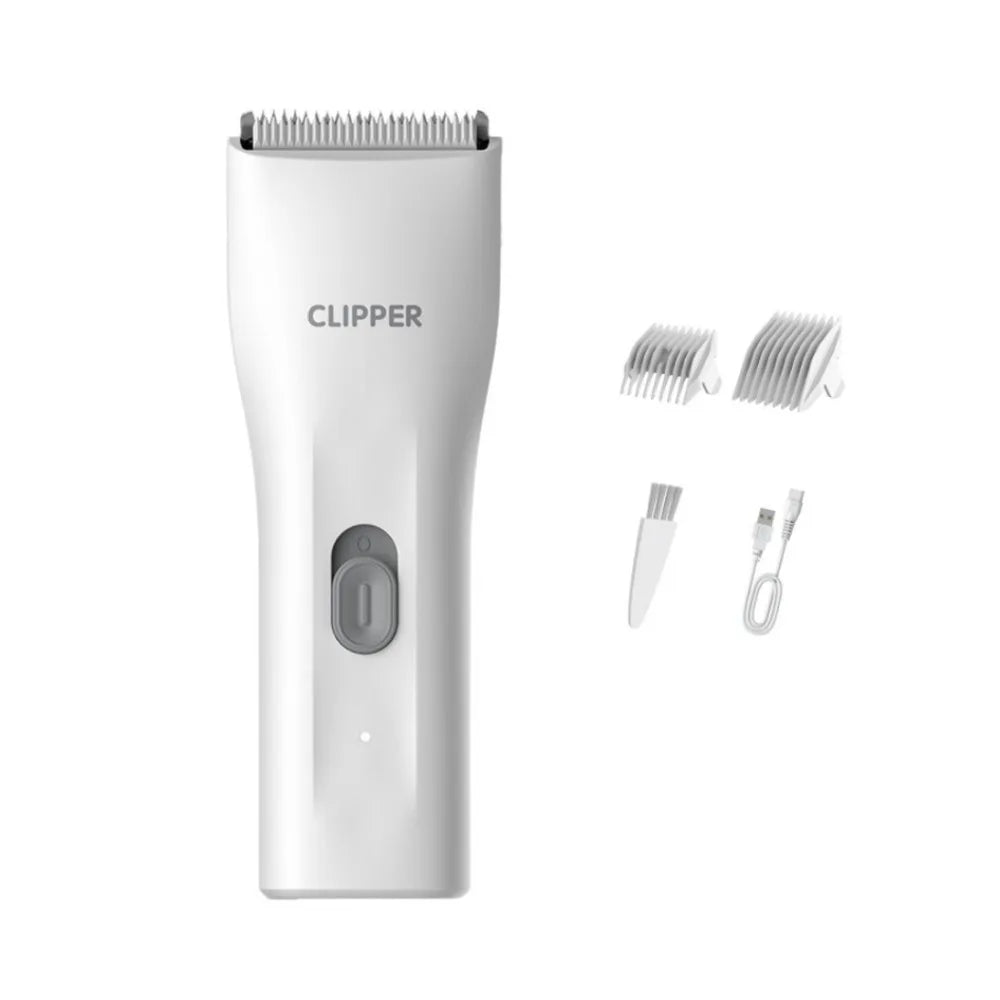 Silent USB Pet Hair Clippers – Waterproof Grooming Trimmer Pet Hair Clippers Babs White