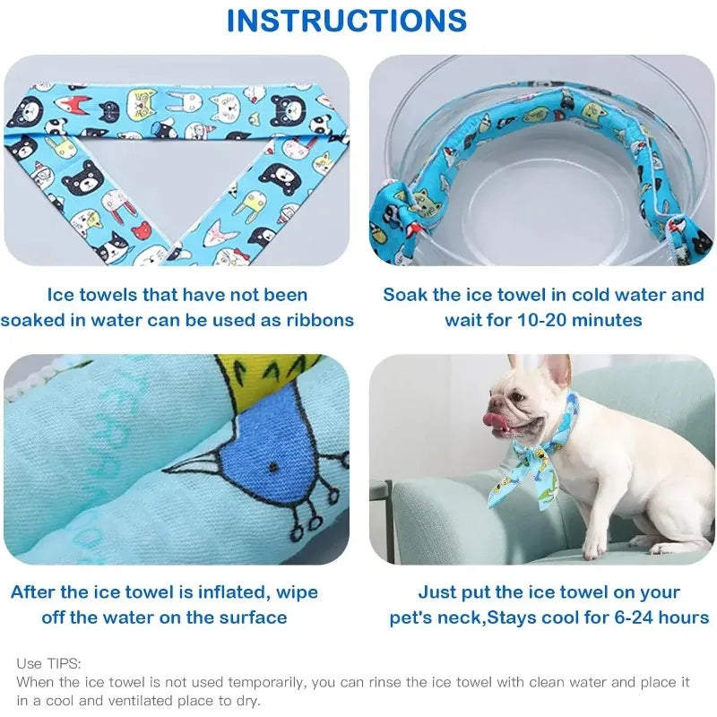 Pet Cooling Bandana for Dogs & Cats – Summer Ice Scarf 2-Pack Pet Cooling Bandana Babs