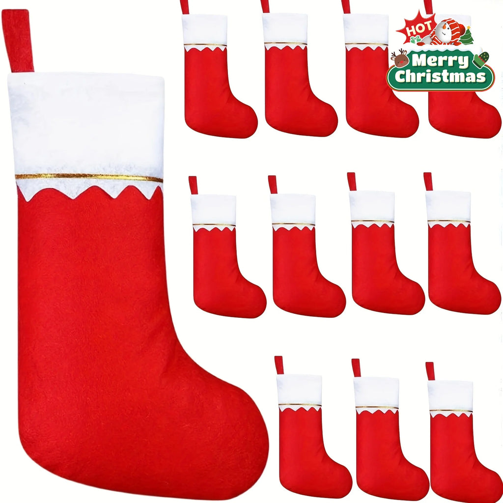 12 Christmas Stockings – Santa & Reindeer Holiday Design Christmas Stockings Babs