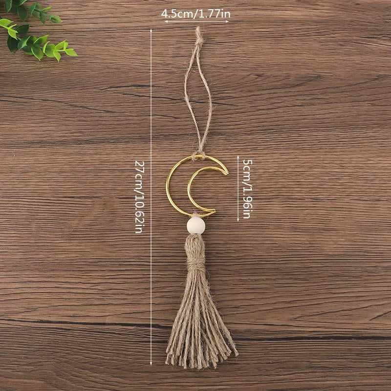 Ramadan Moon Tassel Wooden Beads Ornament – Eid Mubarak Decor Festive Wall Ornament Babs