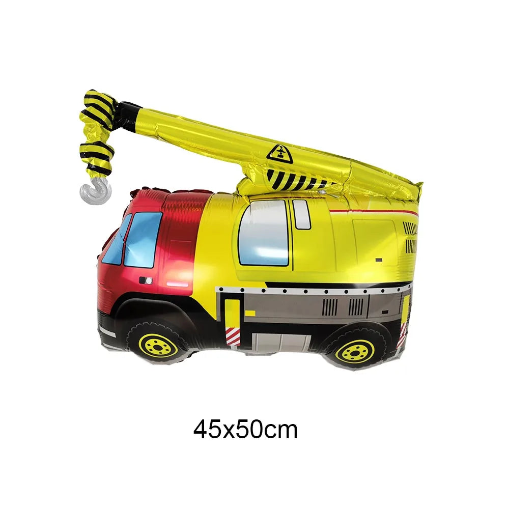Construction Party Balloons – Excavator Dump Truck Boys Decor Party Balloons Babs Emerald As pictures show