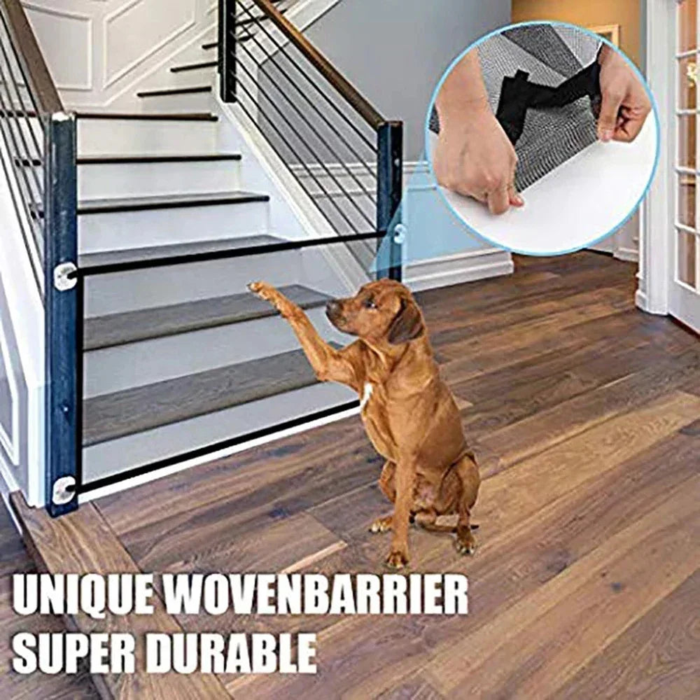 Portable Dog Safety Gate – Nylon Mesh, No Drilling Required Pet Safety Gate Babs