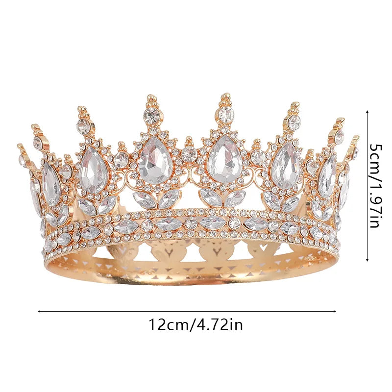 Metal Crown Cake Topper Gold Silver Crystal – Wedding & Birthday Crown Cake Topper Babs Gold Crown
