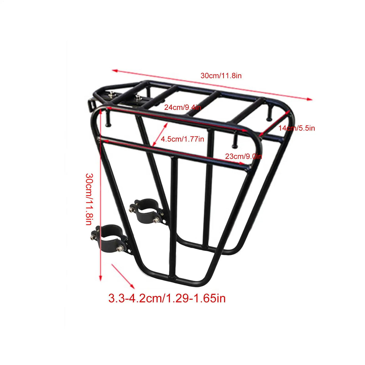 Front Bike Rack Steel Luggage Carrier – 25kg Load Capacity Front Bike Rack Babs