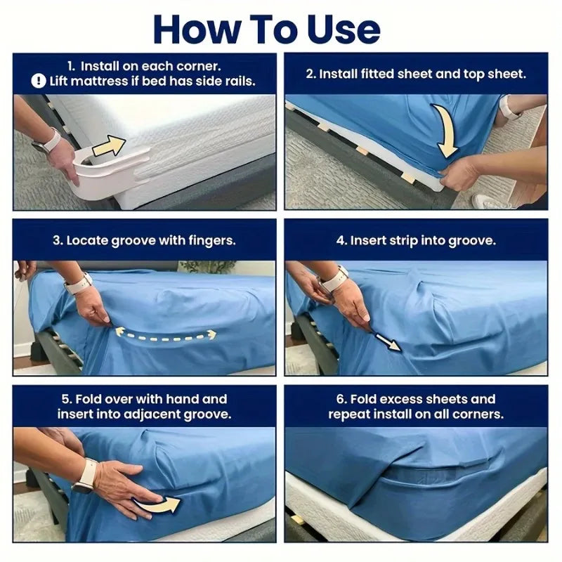 Bed Sheet Corner Clips & Heavy-Duty Mattress Strap Tighteners Sheet Corner Clips Babs