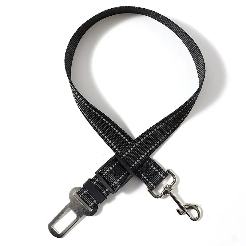 Adjustable Dog Car Seat Belt – Harness & Collar, All Dog Sizes Dog Car Seat Belt Babs Black