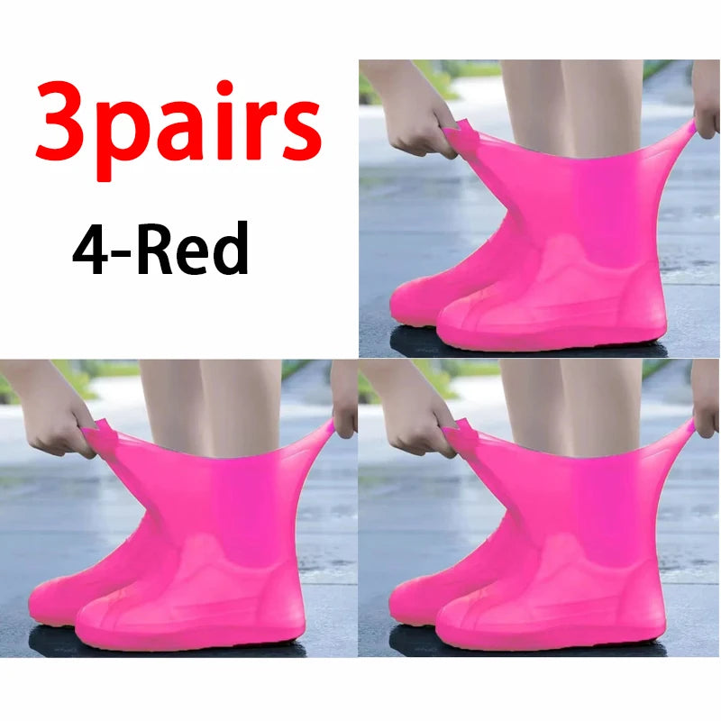 Waterproof Silicone Rain Shoe Covers – Rubber Boot Protectors Waterproof Shoe Covers Babs 4-3pcs Pink (39-46)General