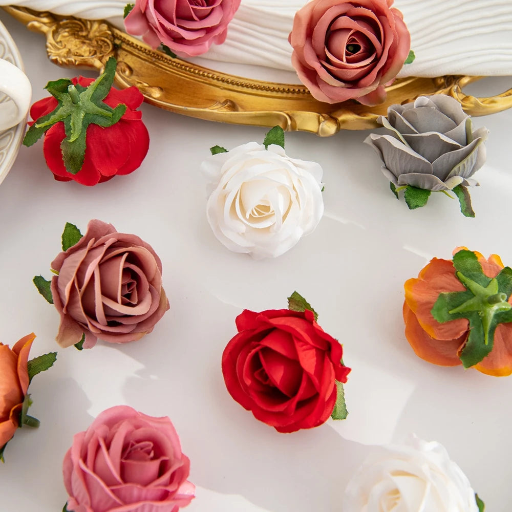 10 Silk Rose Artificial Flowers for Wedding & Home Decor Artificial Silk Flowers Babs