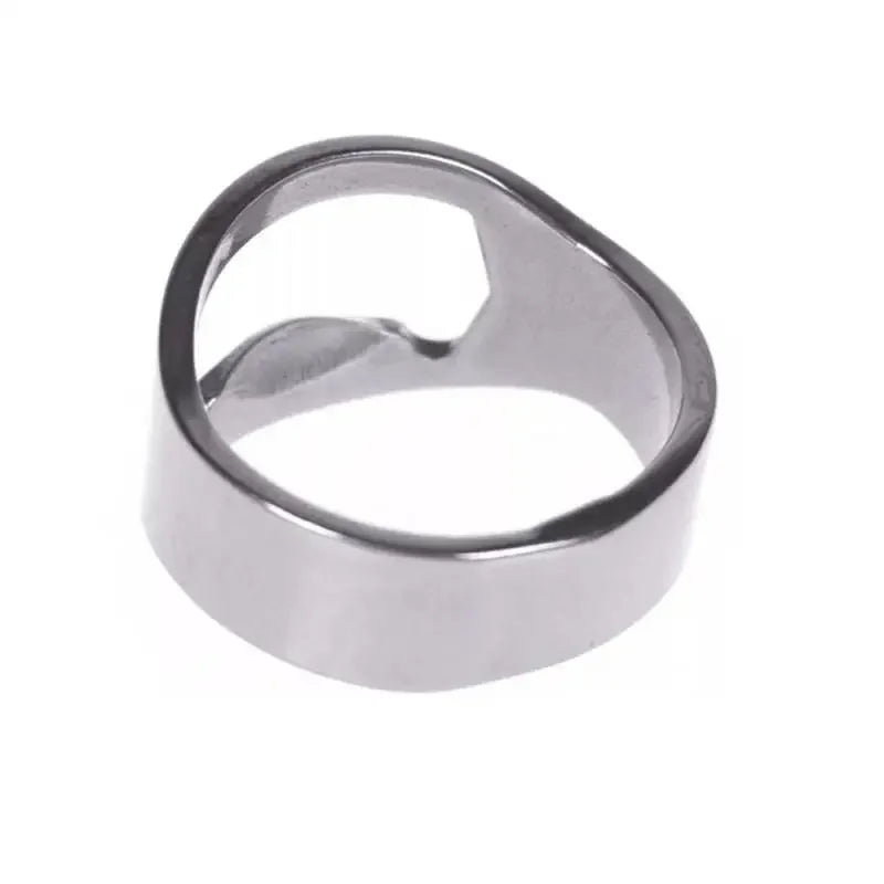 Stainless Steel Ring Bottle Opener – Mini Finger Bar Tool Ring Bottle Opener Babs silvery