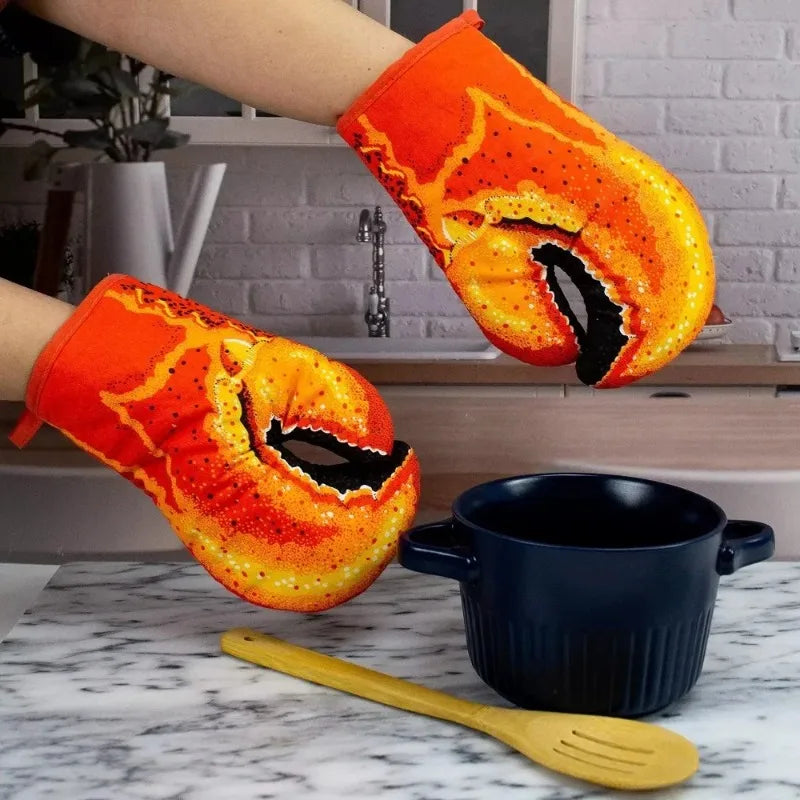 Lobster Claw Oven Mitts – Heat Resistant Cotton Kitchen Glove Oven Mitt Babs