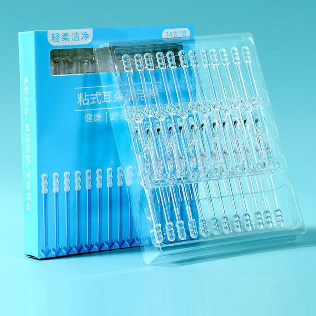 Reusable Sticky Ear Cleaning Swabs – 24pc Kit for All Ages Ear Cleaning Tool Babs