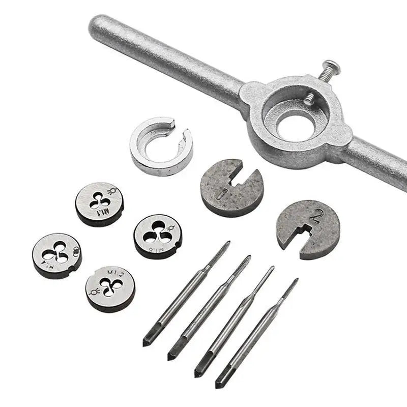 10-Piece Mini Metric Tap & Die Set with Wrench Handle Tap & Die Set Babs