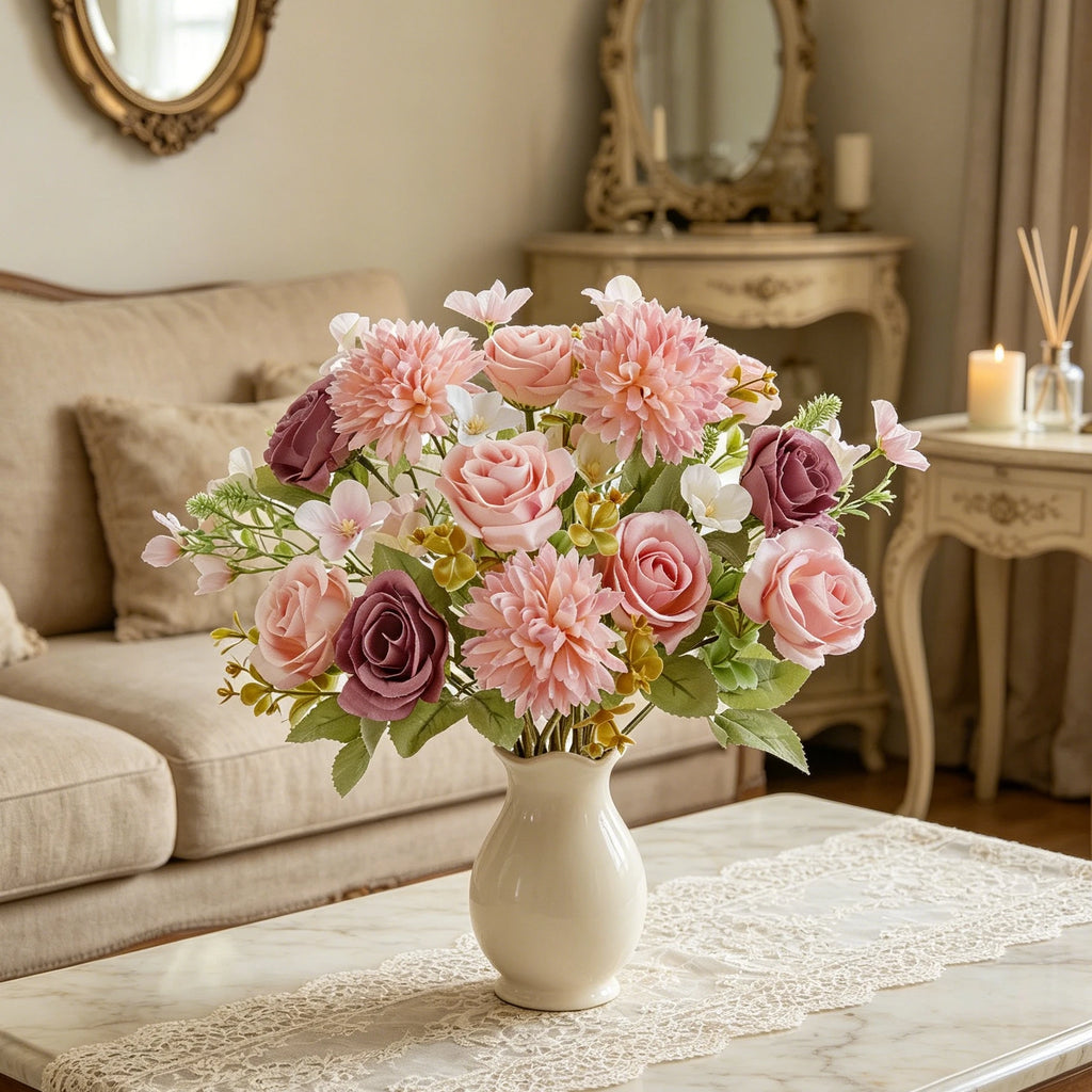 Artificial Silk Rose Bouquet – Wedding & Home Décor Gift Artificial Flower Bouquet Babs
