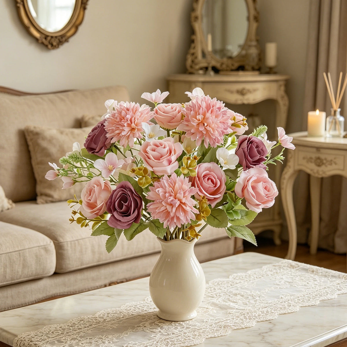 Artificial Silk Rose Bouquet – Wedding & Home Décor Gift Artificial Flower Bouquet Babs
