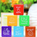6-Piece Self-Inking Praise Reward Stamps for Teachers & Kids Self-Inking Stamp Set Babs WHITE