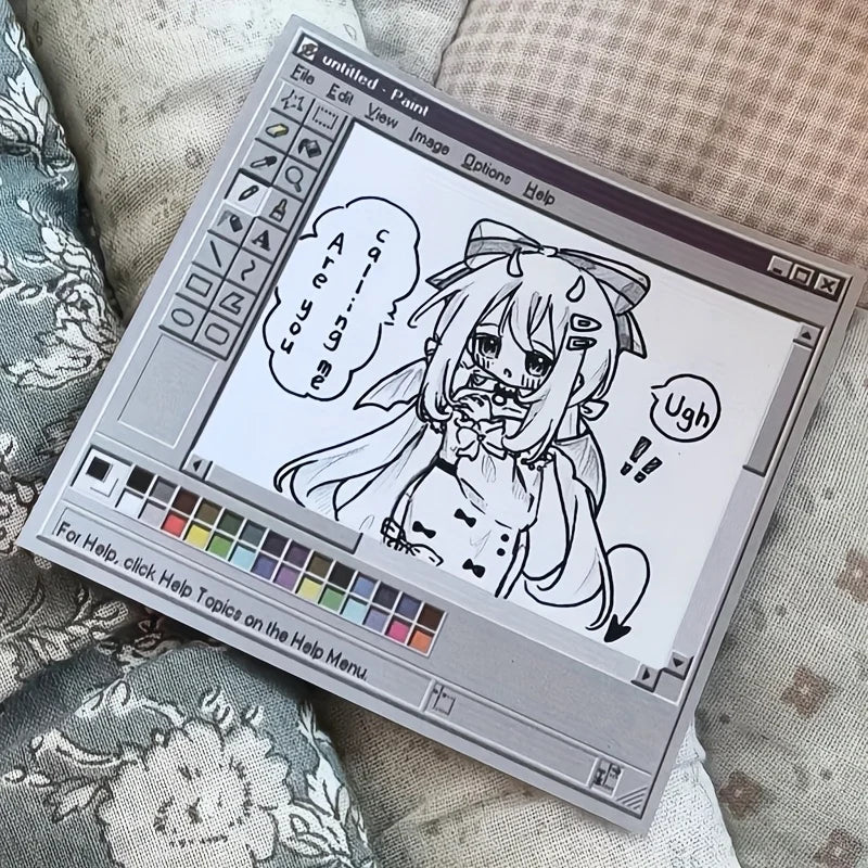 Retro Computer Sticky Notes & Drawing Board Notepad (1-2 pcs) Creative Sticky Notepad Babs