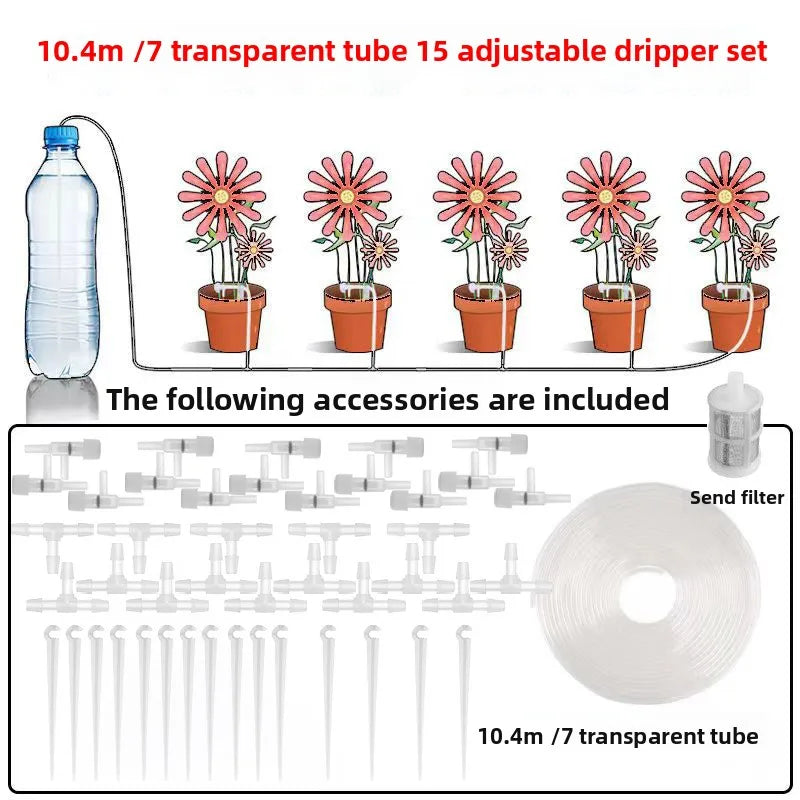 Automatic Drip Irrigation Kit – Adjustable Flow Indoor Plants Drip Irrigation Kit Babs 10 meters