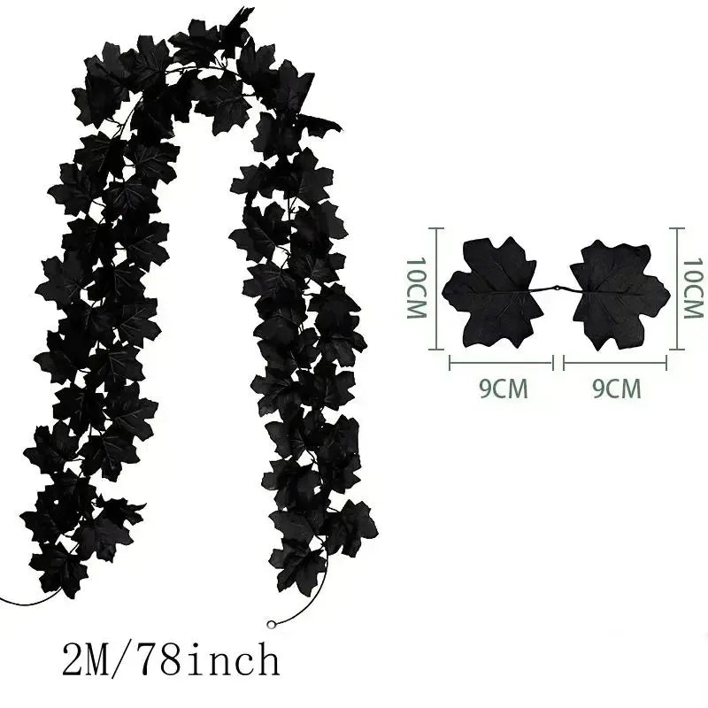 2M Fall Maple Leaf Artificial Garland | Autumn Vine Decor Artificial Leaf Garland Babs 07 2M