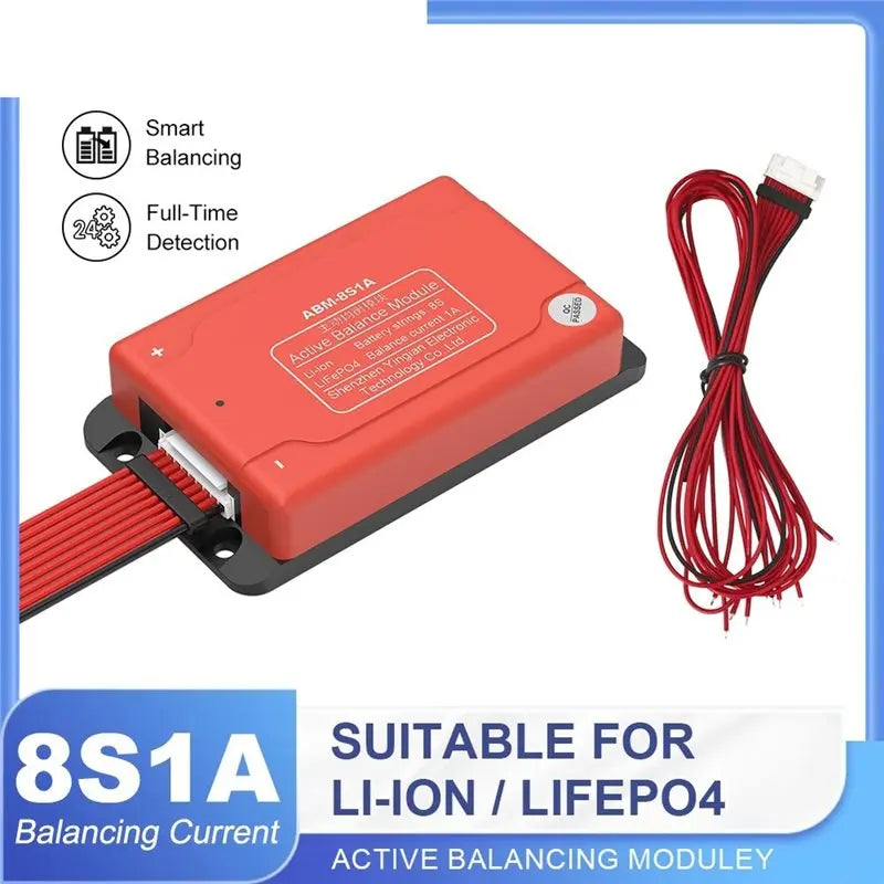24V 8S Smart Active Battery Balancer for LiFePO4 – 1A Equalizer Battery Balancer Board Babs