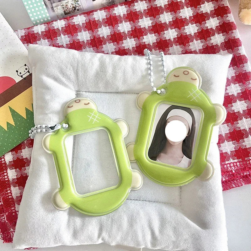 Kawaii Turtle PVC Kpop Photo Card Holder Pendant – 2 Inch Photo Card Holder Babs
