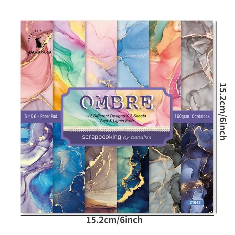 24-Sheet Ombre Cardstock Paper Pad 6x6" – Scrapbook & Craft Craft Paper Pad Babs