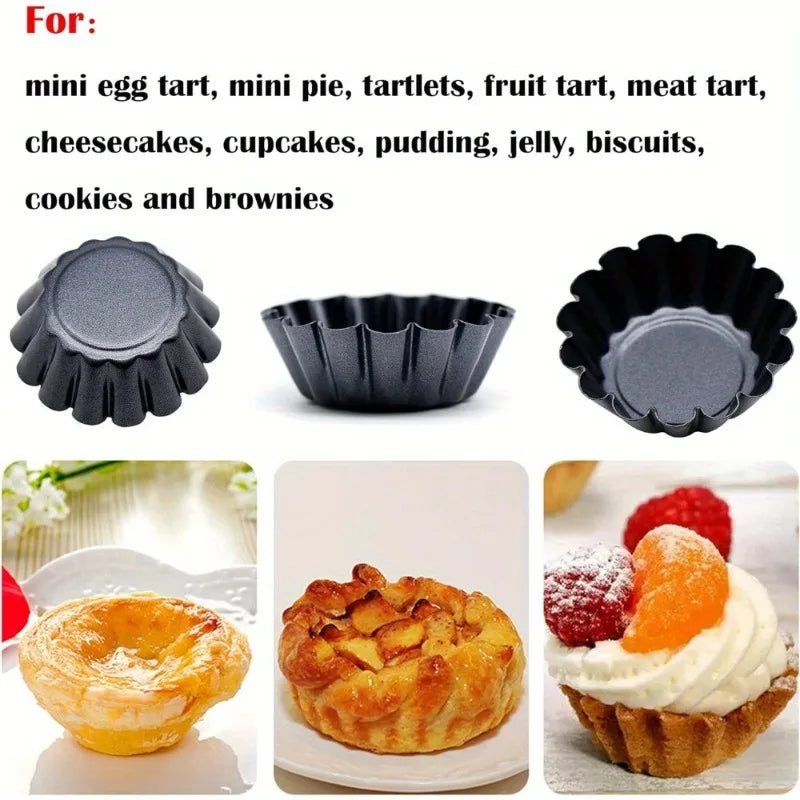 6-Piece Chrysanthemum Egg Tart Mould – Non-Stick Baking Set Egg Tart Baking Mould Babs