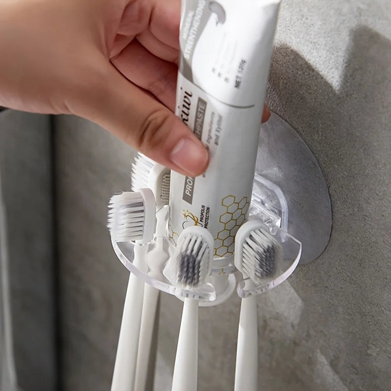 2-Pack Wall Mount Toothbrush & Toothpaste Holder – Self-Adhesive Toothbrush Holder Babs